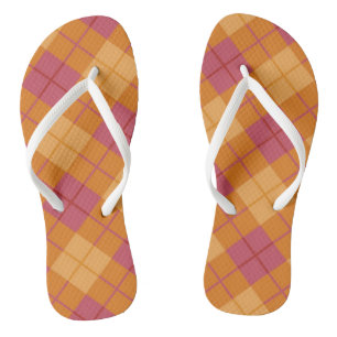 Neigung kariert in der Orange und im Rosa Flip Flops
