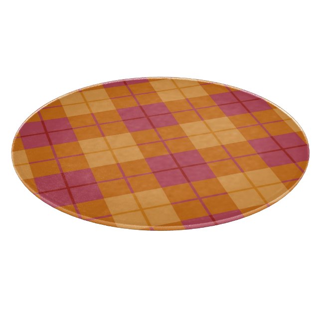 Neigung kariert in der Orange und im Rosa Schneidebrett (Ecke)
