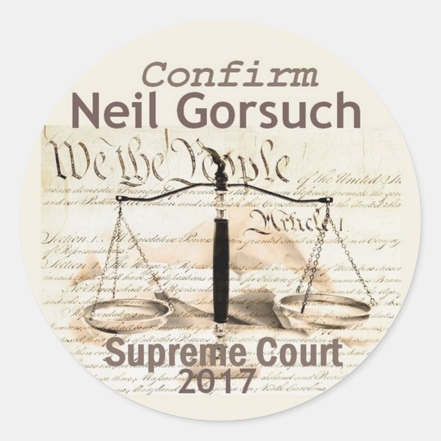 Neil GORSUCH Aufkleber des Obersten Gerichtshofs (Vorderseite)