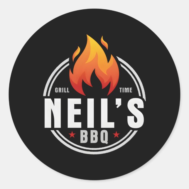 Neil-Grillen Runder Aufkleber (Vorderseite)