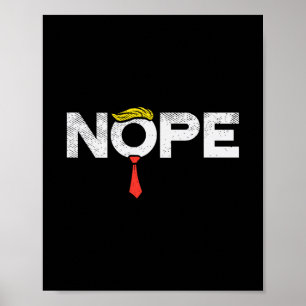 Nein Anti-Trump roter Schlips Toupet Stop Donald T Poster