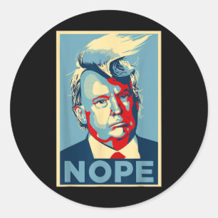 Nein, Anti-Trump-T-Shirt _ Trump Hair Runder Aufkleber