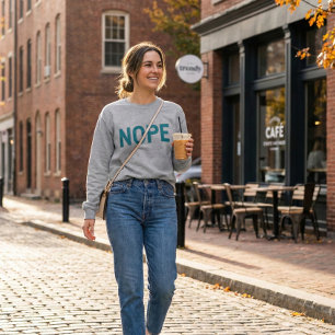 NEIN Belastete Sarkasmus-Typografie in Blau Sweatshirt