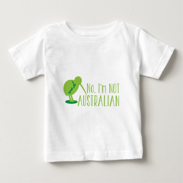 Nein, bin ich NICHT AUSTRALISCH (mit Kiwivogel und Baby T-shirt (Vorderseite)