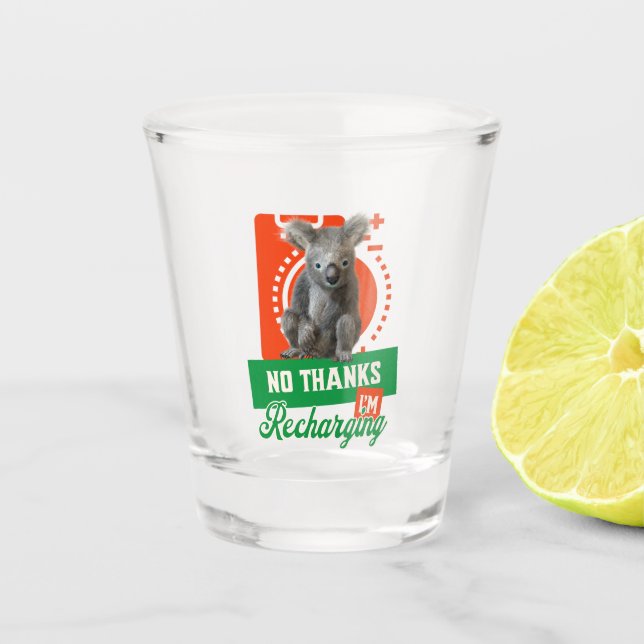 Nein danke, ich lade Koala Bärenkatze wieder ein Schnapsglas (Vorderseite)