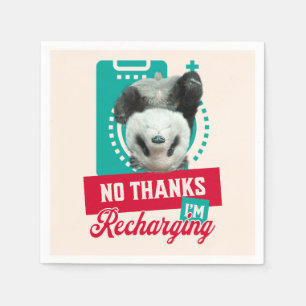 Nein danke, ich lade Panda Bear Cub Battery wieder Serviette