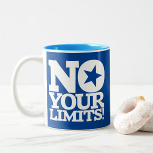 Nein, deine Grenzen! Blue BG Zweifarbige Tasse