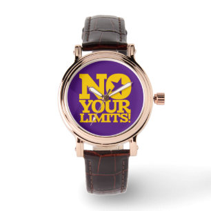 Nein, deine Grenzen! Gold Text Lila BG Armbanduhr