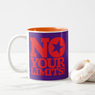 Nein, deine Grenzen! Lila roter Text BG Zweifarbige Tasse