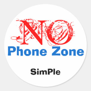 NEIN, einfach, Telefon-Zone Runder Aufkleber