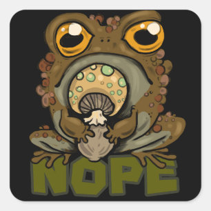 Nein! Grumpy Toad Quadratischer Aufkleber