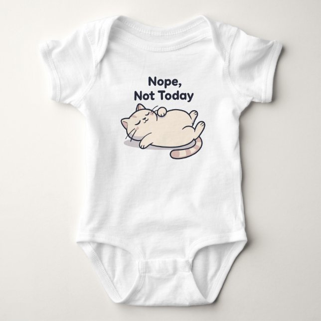 Nein, heute nicht – Lustiger Katzen-Meme-Baby-Body Baby Strampler (Vorderseite)
