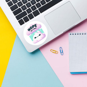 Nein. Heute nicht - Niedlicher, grauenhafter Cloud Runder Aufkleber