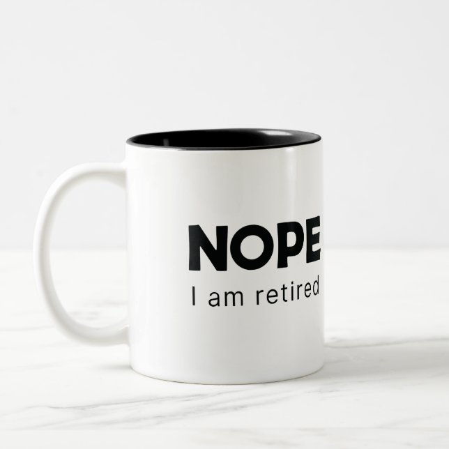 Nein, ich bin pensioniert zweifarbige tasse (Links)