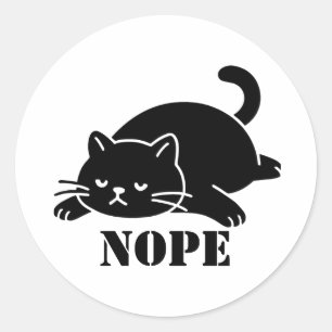 NEIN Katze Lustig für Katzenliebhaber Runder Aufkleber