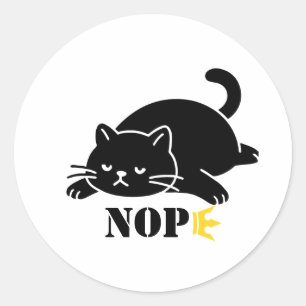NEIN Katze Lustig für Katzenliebhaber Runder Aufkleber