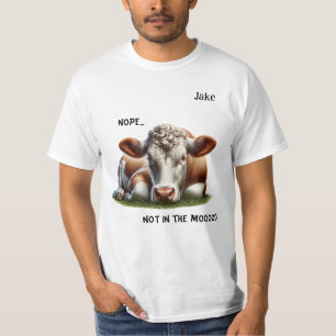"Nein..." Kuh-Wortspiel individuell anpassbares He T-Shirt