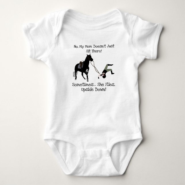 Nein, meine Mama sitzt nicht nur dort Pferd Baby Strampler (Vorderseite)