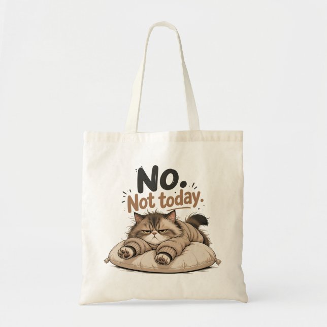 Nein, Nicht Heute – Grumpy Cat Tragetasche (Vorne)