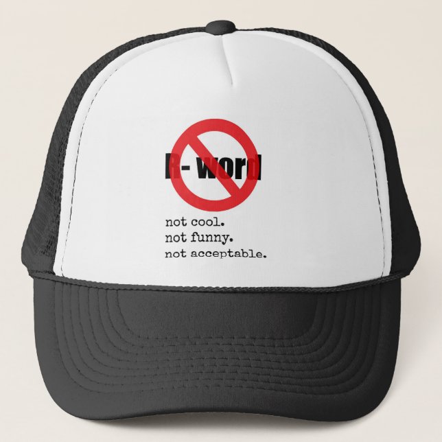nein unter Verwendung des R-Wortes Truckerkappe (Vorderseite)