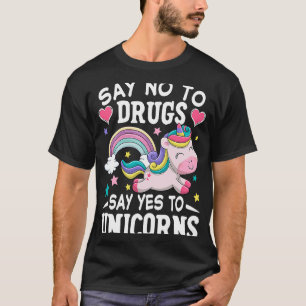 Nein zu Drogen sagen Ja zu Unicorn Anti Drug Red R T-Shirt