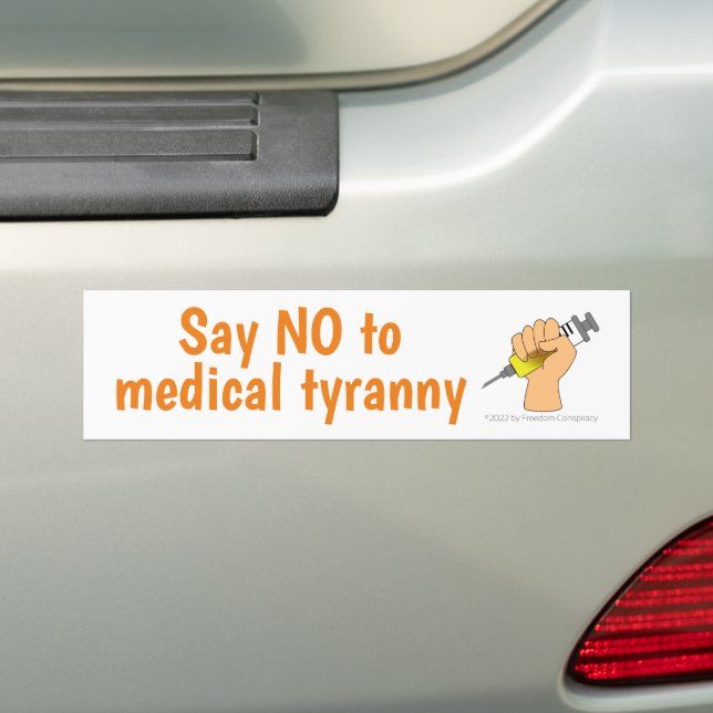 Nein zu medizinischer Tyrannie und Anti-Impfresist Autoaufkleber (Auf Auto)