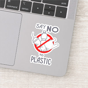 Nein zu Plastik Aufkleber