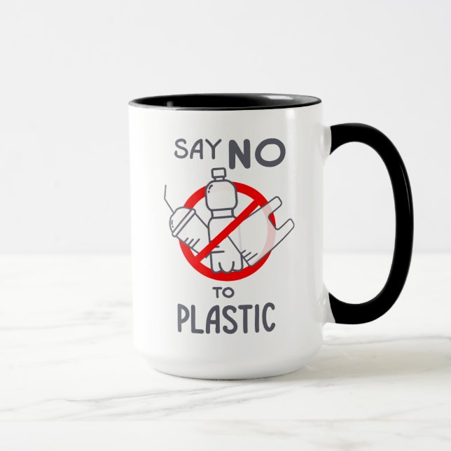 Nein zu Plastik Tasse (Rechts)