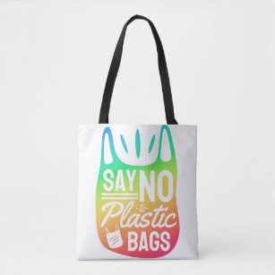 'Nein zu Plastiktüten sagen', Earth Day, Rainbow T Tasche