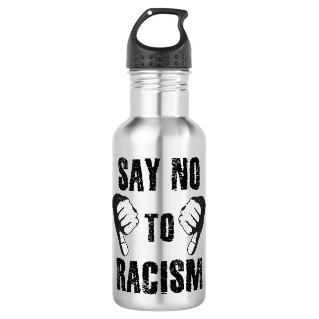 Nein zu Rassismus Edelstahlflasche (Vorderseite)