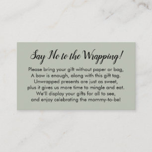Nein zum Wrapping Baby Shooter-Geschenkkarte Begleitkarte