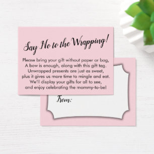 Nein zum Wrapping Baby Shooter Pink Gift Card
