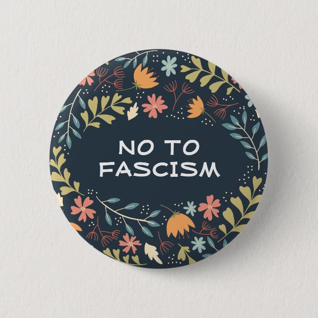 Nein zur Blume des Faschismus Button (Vorderseite)