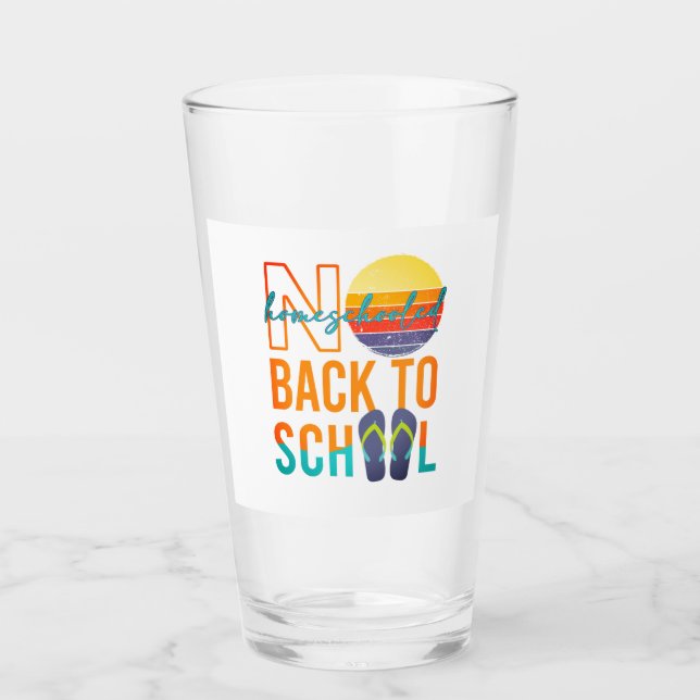 Nein zurück zur Schule - zu Hause unterrichtet Glas (Vorderseite)