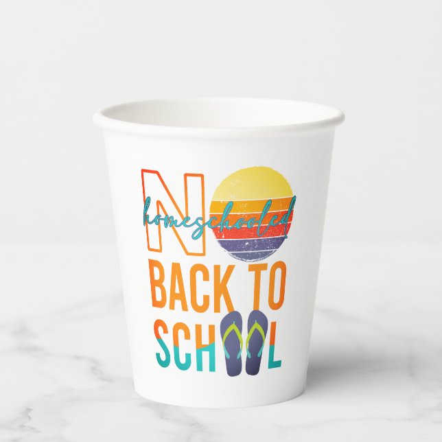 Nein zurück zur Schule - zu Hause unterrichtet Pappbecher (Vorderseite)