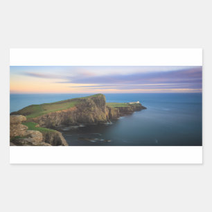Neist Punktleuchtturm auf Skye am Sonnenuntergang Rechteckiger Aufkleber