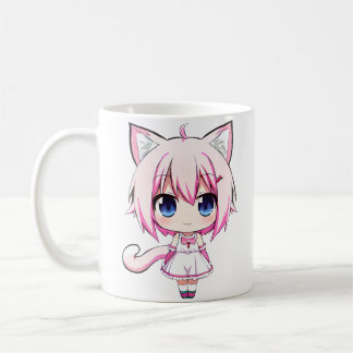 Neko chibi anime girl Taza Kaffeetasse