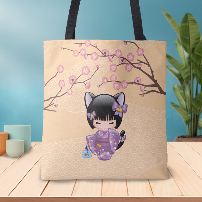 Neko Kokeshi Doll - Cat Ears Geisha Girl Tasche (Von Creator hochgeladen)