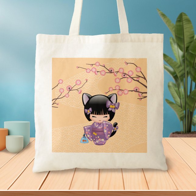 Neko Kokeshi Doll - Cat Ears Geisha Girl Tragetasche (Von Creator hochgeladen)