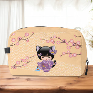 Neko Kokeshi Doll - Cat Ears Geisha Girl Waschbeutel