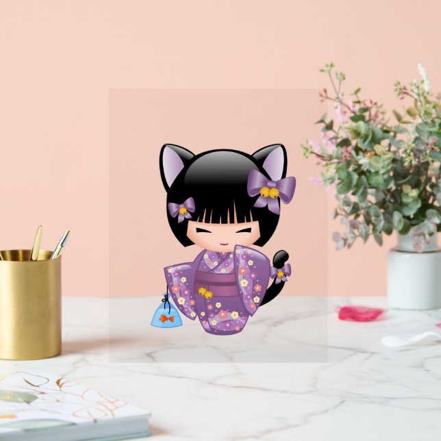 Neko Kokeshi Poupée - Cat Ears Geisha Girl (Mariage)