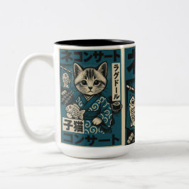 Neko Noodle Nights Zweifarbige Tasse