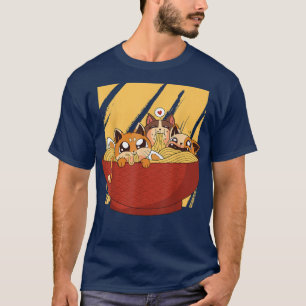 Neko Ramen Cat Liebhaber Animation japanische Mang T-Shirt