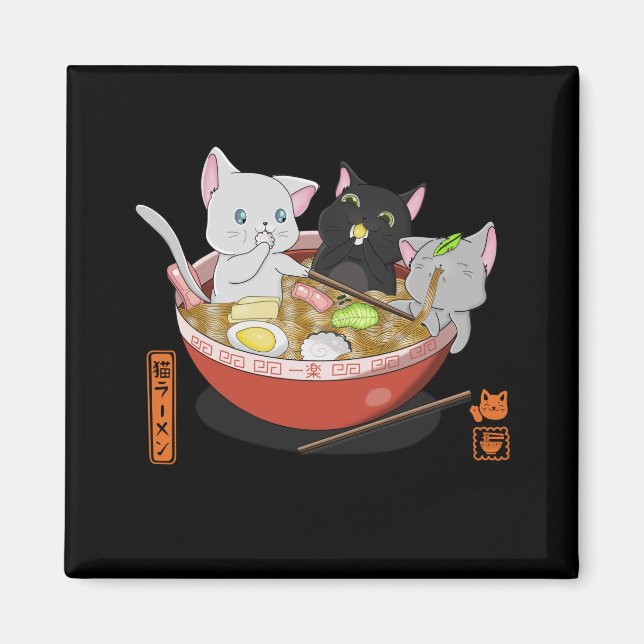 Neko Ramen cat Magnet (Vorne)