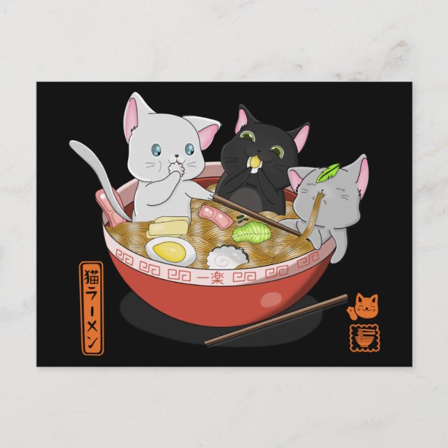 Neko Ramen cat Postkarte (Vorderseite)
