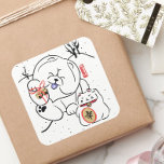 NEKO und INU Chow and cat holiday Quadratischer Aufkleber<br><div class="desc">Das Maneki-Neko, gemeinhin als "bezwingende Katze" oder "Glückskatze" bekannt, ist eine hochgeschätzte japanische Figur, von der angenommen wird, dass sie Glück und Wohlstand anzieht. Seine erhöhte Pfote symbolisiert die Einladung der Katze, Glück, Erfolg und Wohlbefinden zu haben, um in eine Zuhause oder ein Geschäft einzutreten. Im Geiste dieser Tradition habe...</div>