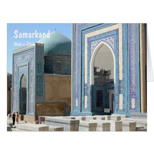 Nekropolis von Shah-i-Zinda in Samark Grußkarte (Vorderseite (Horizontal))
