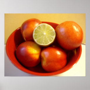 Nektarinen und Limonen Poster