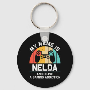 Nelda Geschenk Name Personalisiert Lustig Gaming G Schlüsselanhänger