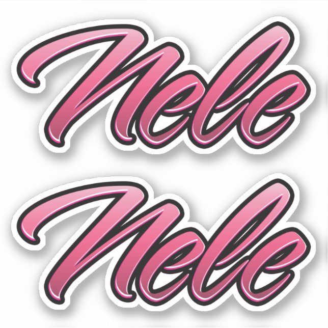 Nele faded pink Aufkleber Sticker Stickerset (Vorderseite)